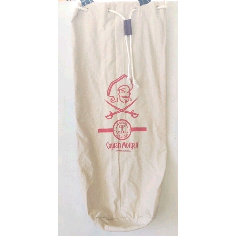 2010 Captain Morgan 38" Tall Canvas Drawstring Dorm Laundry Bag w/Shoulder Strap